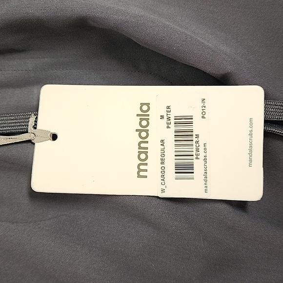 Mandala NWT scrubs cargo reg. Pewter.  Sz M 6 pockets scrubs/joggers. Unisex - Picture 8 of 12